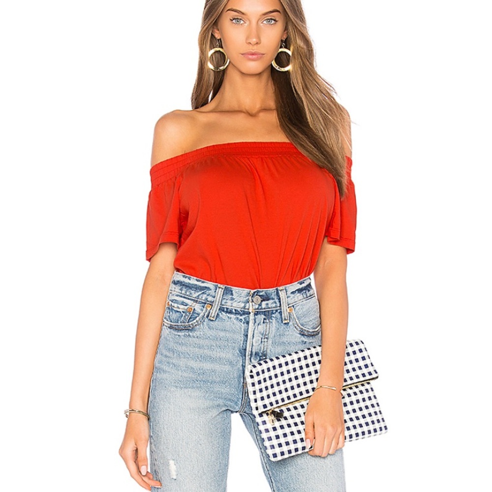 Bobi Off-Shoulder Red Top